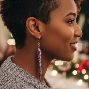 HANDCRAFTED Icecicle Pierced Earrings HANDPAINTED Holiday Jewelry Accessories